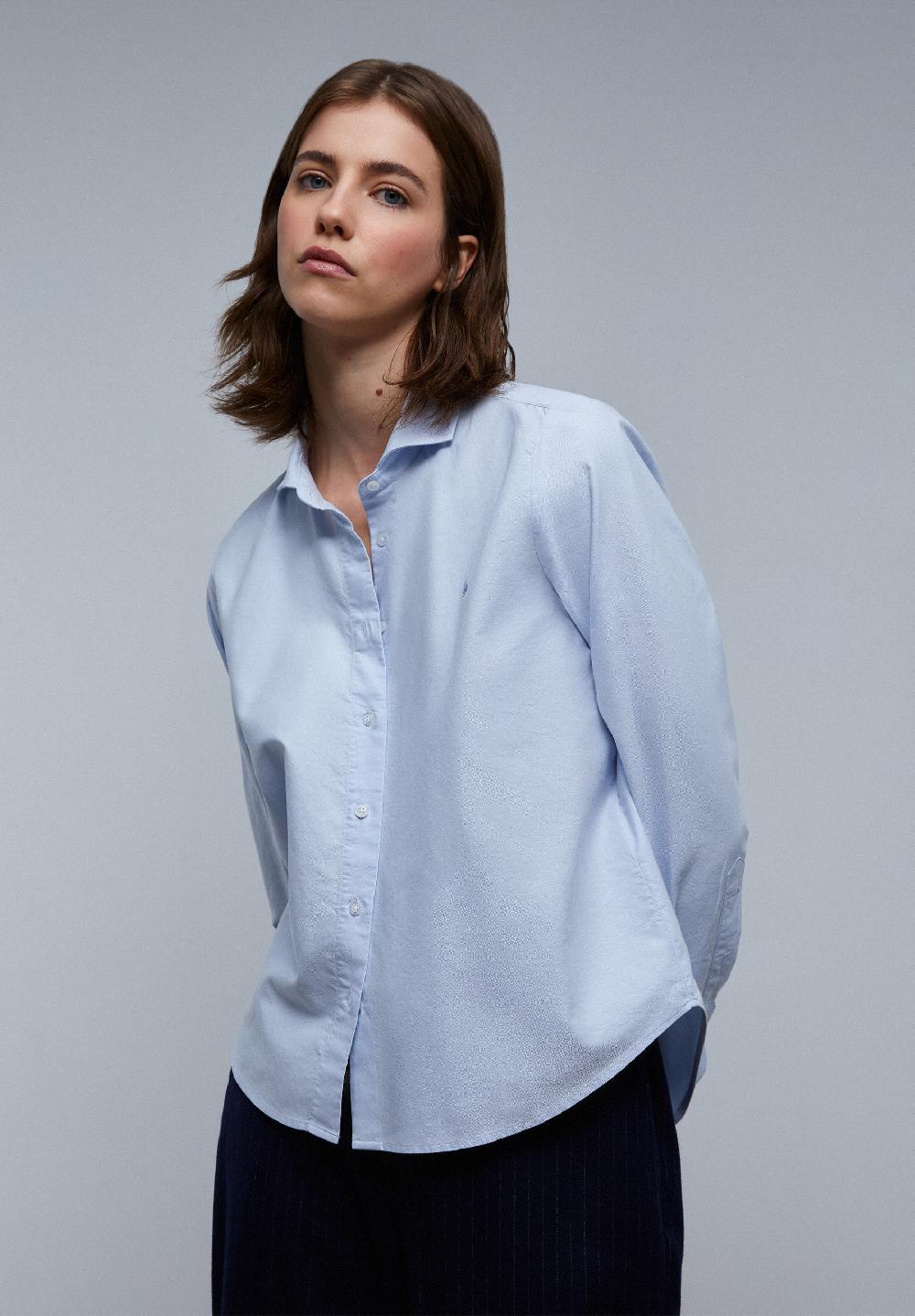 scalpers CLASSIC SHIRT WITH CHEST EMBROIDERY BLUE