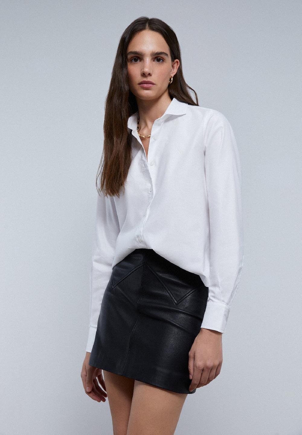 Scalpers CLASSIC SHIRT WITH CHEST EMBROIDERY WHITE