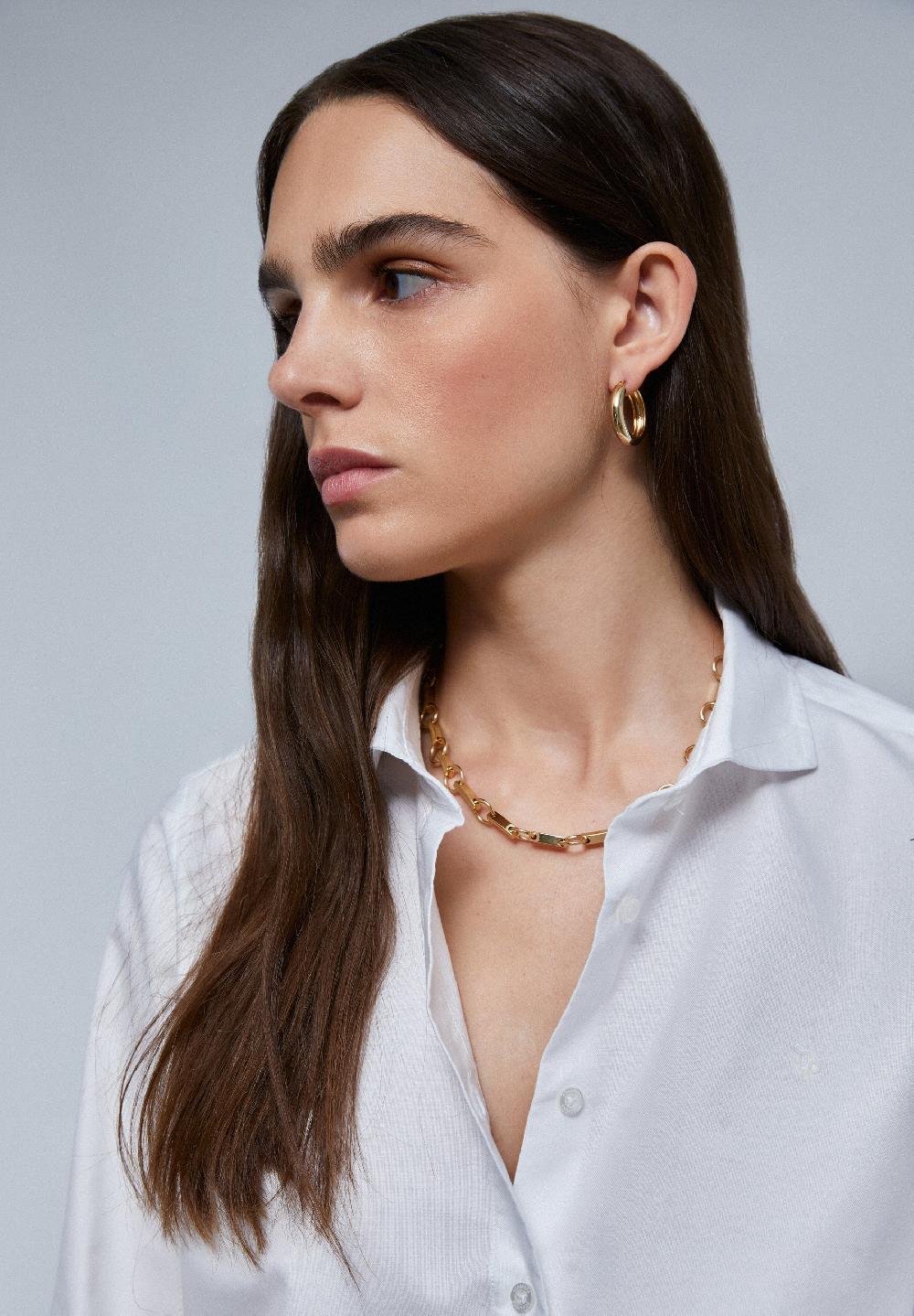 Scalpers CLASSIC SHIRT WITH CHEST EMBROIDERY WHITE