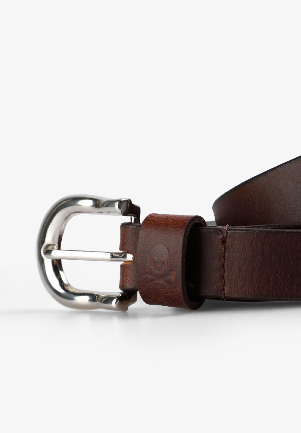 Scalpers CLASSIC STUDDED LEATHER BELT BROWN