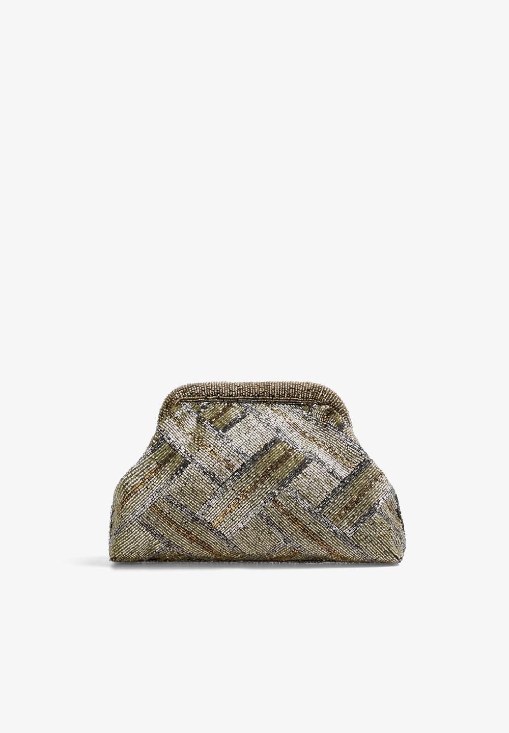 Scalpers CLUTCH BAG WITH BEAD DETAIL GOLD