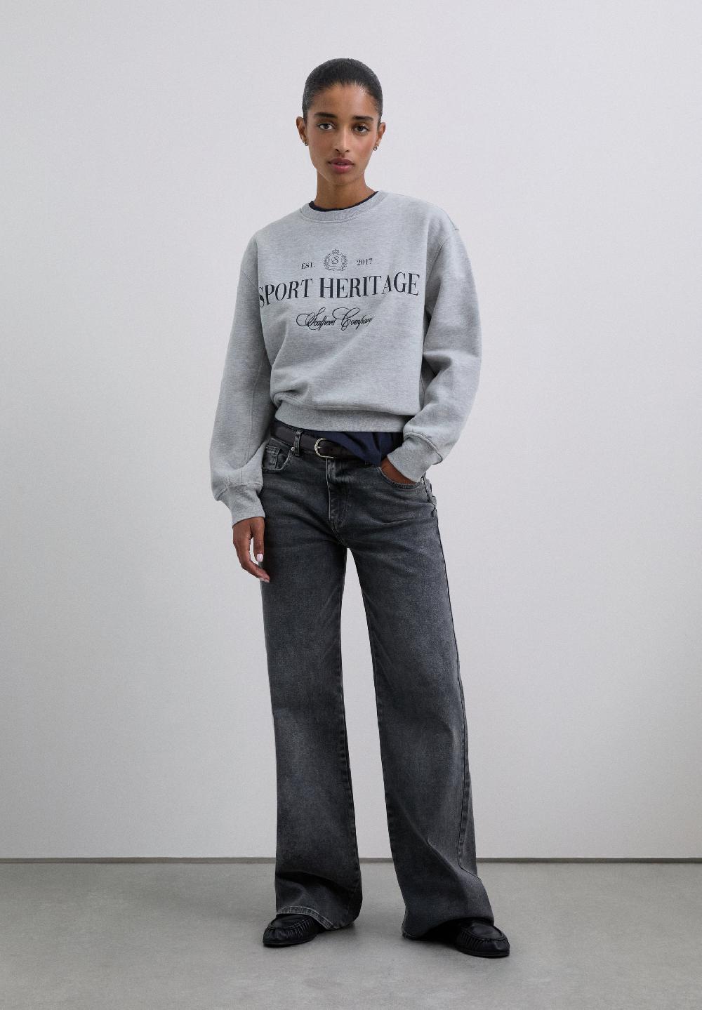 Scalpers COLLAGE PRINT SWEATSHIRT GREY MELANGE