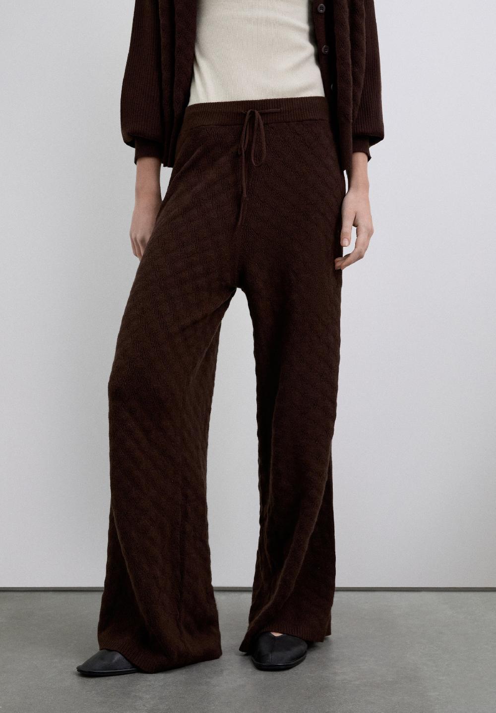Scalpers CONTRAST FULL LENGTH TROUSERS DARK BROWN