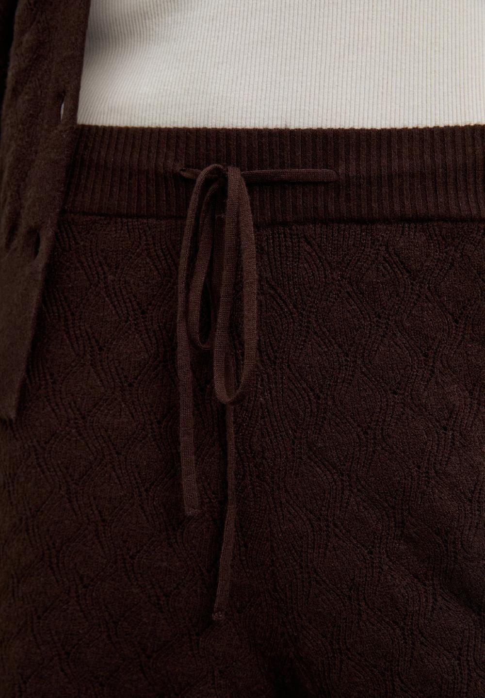 Scalpers CONTRAST FULL LENGTH TROUSERS DARK BROWN