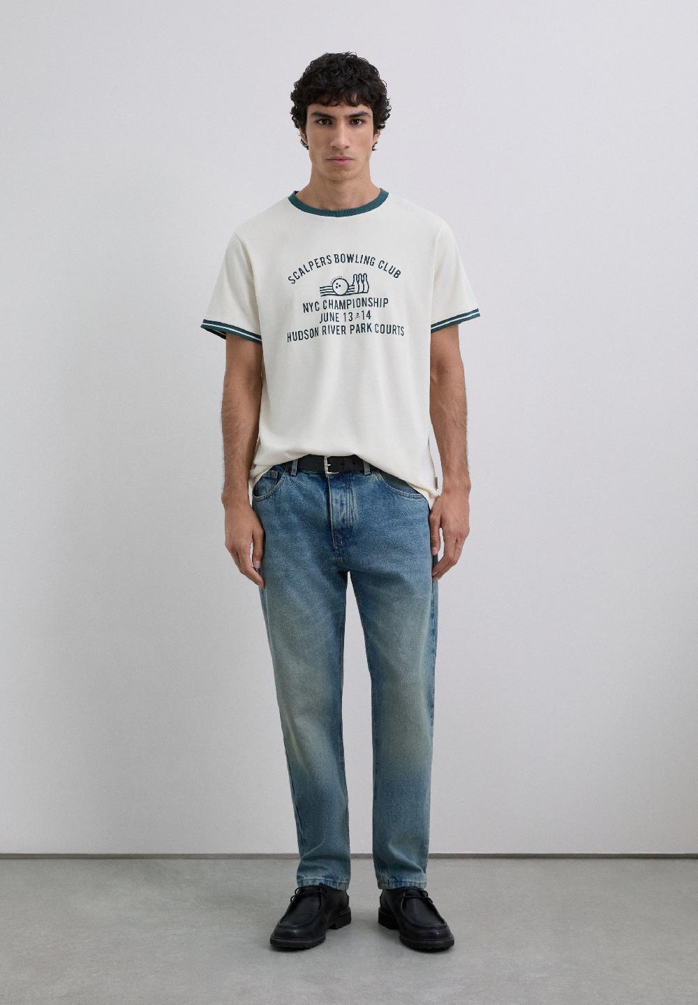 Scalpers CONTRAST PRINT T-SHIRT DARK DUCK