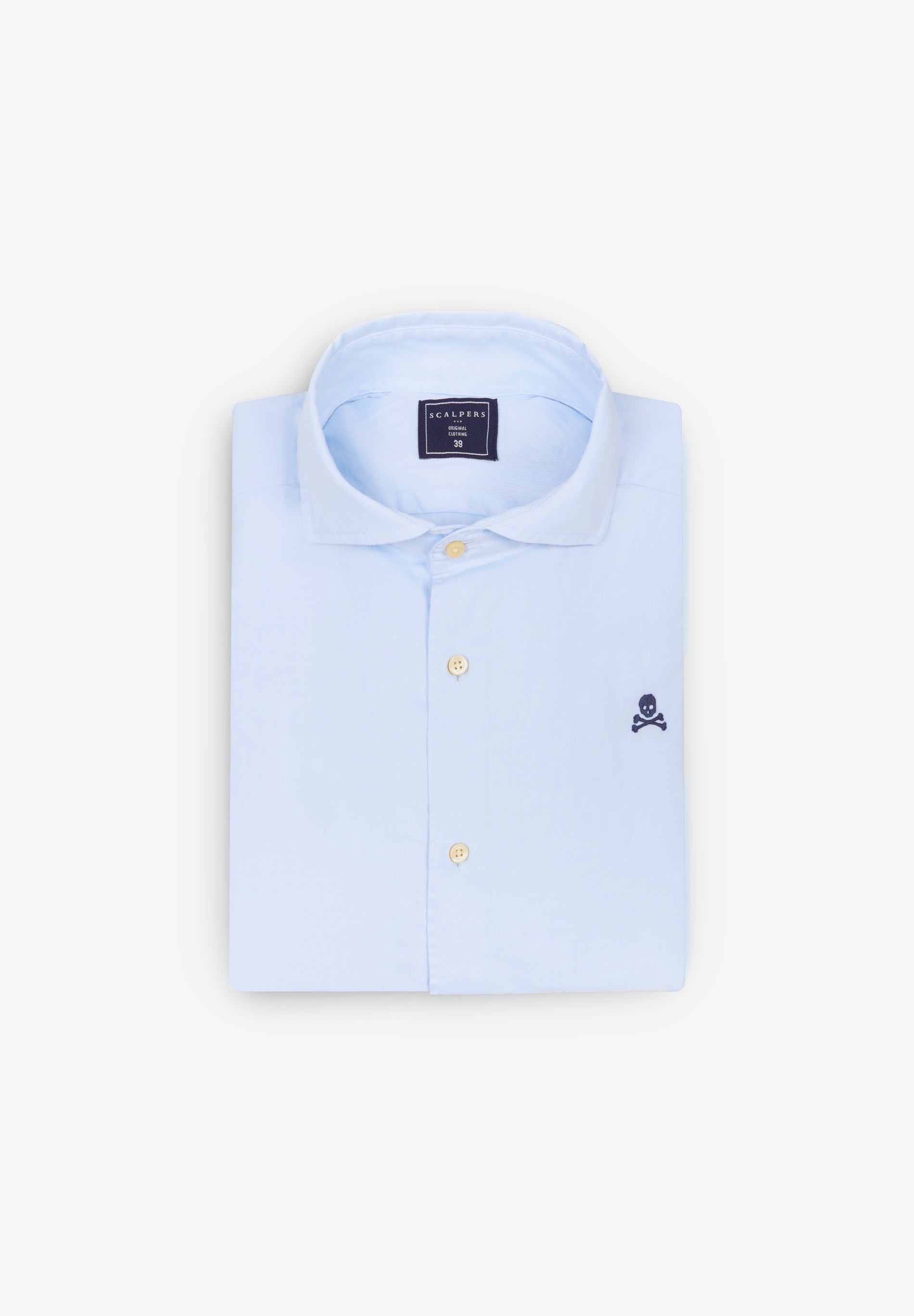 Scalpers CONTRAST SKULL PLAIN FORMAL SHIRT SKYBLUE