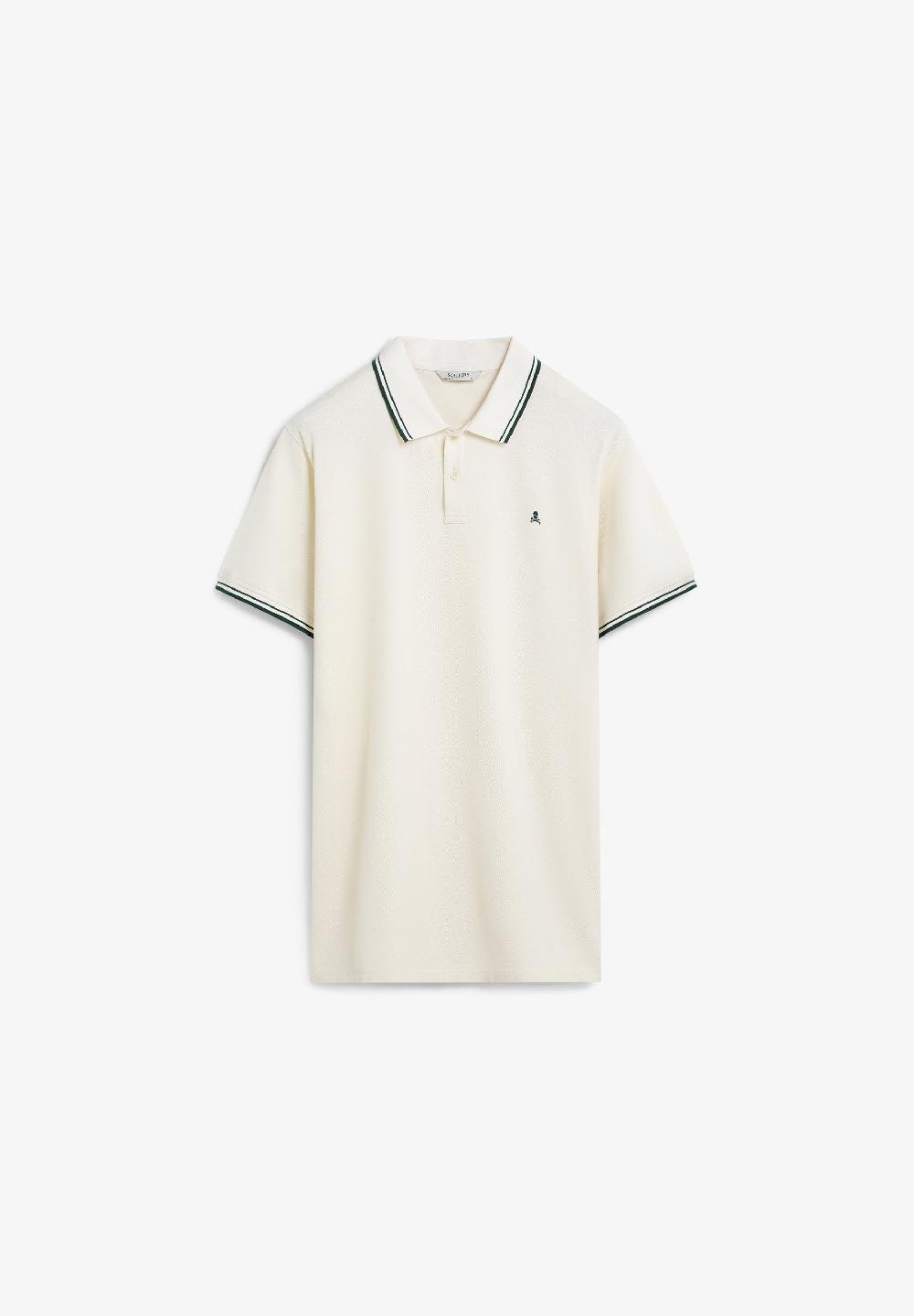 Scalpers CONTRAST SKULL POLO SHIRT OFF WHITE