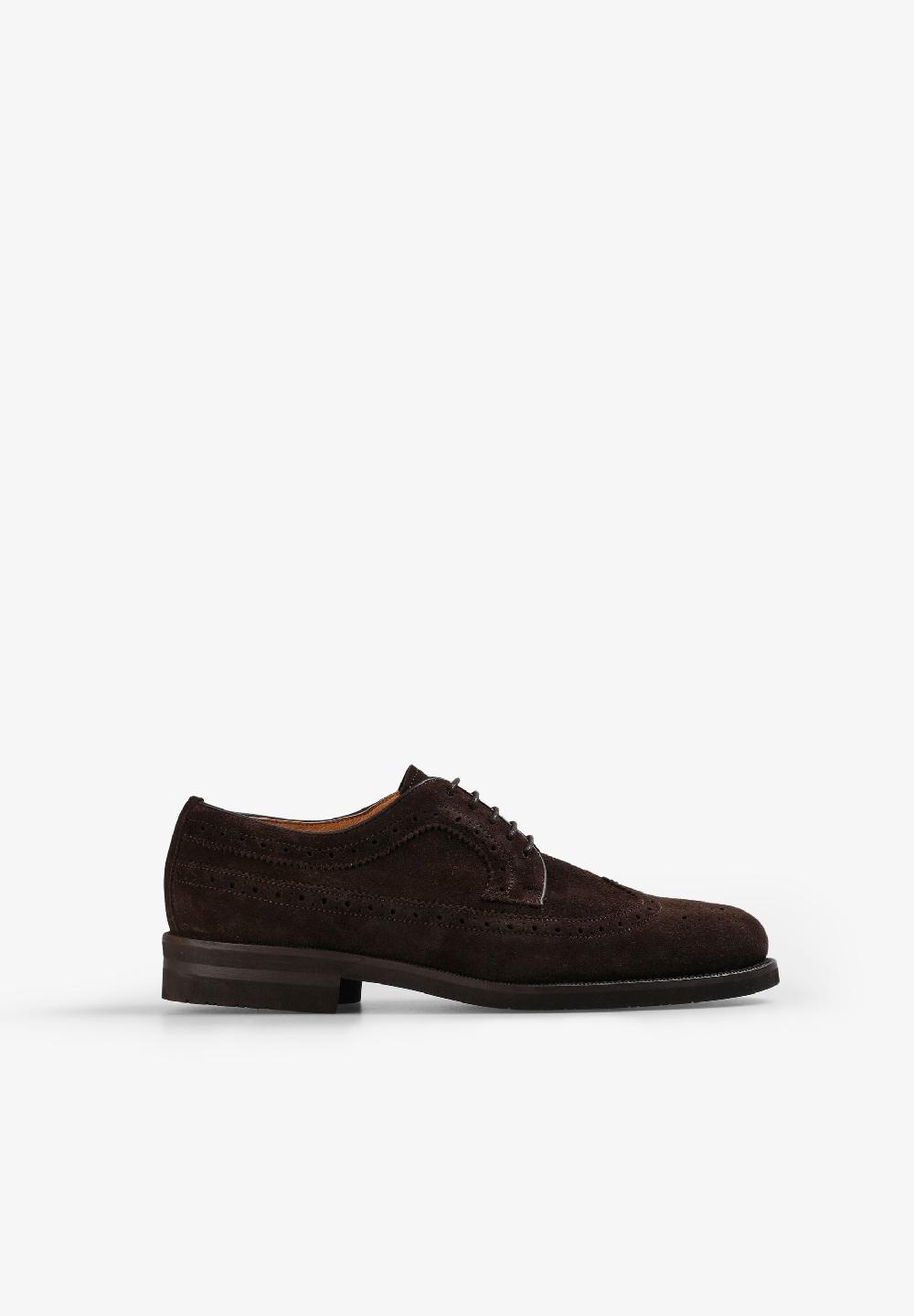 Scalpers CONTRAST SUEDE DERBY SHOES DARK BROWN