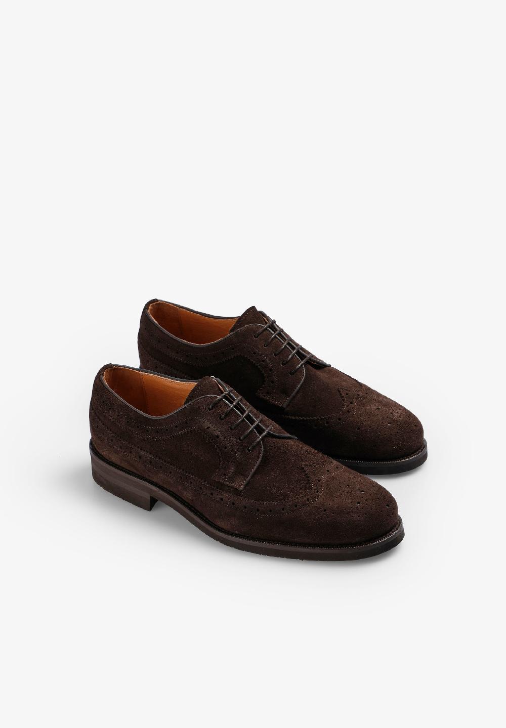 Scalpers CONTRAST SUEDE DERBY SHOES DARK BROWN
