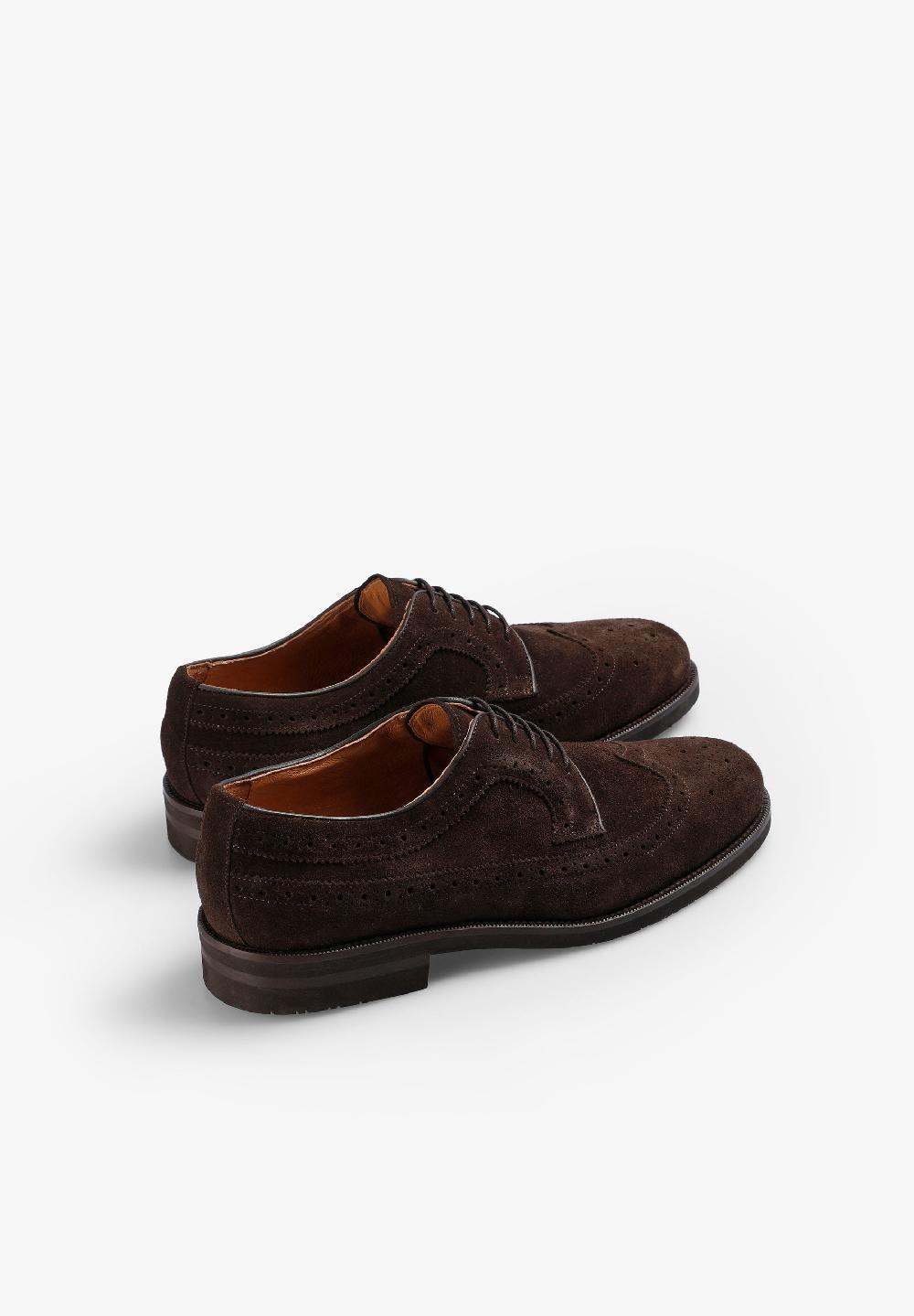 Scalpers CONTRAST SUEDE DERBY SHOES DARK BROWN
