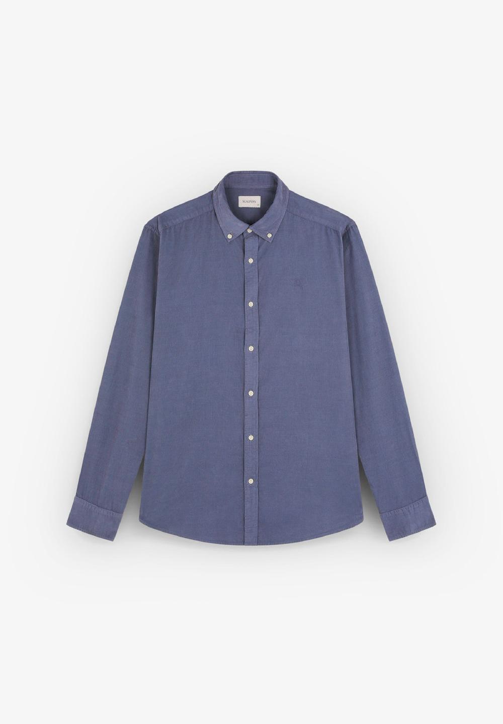 scalpers CORDUROY BD BT SHIRT BLUE