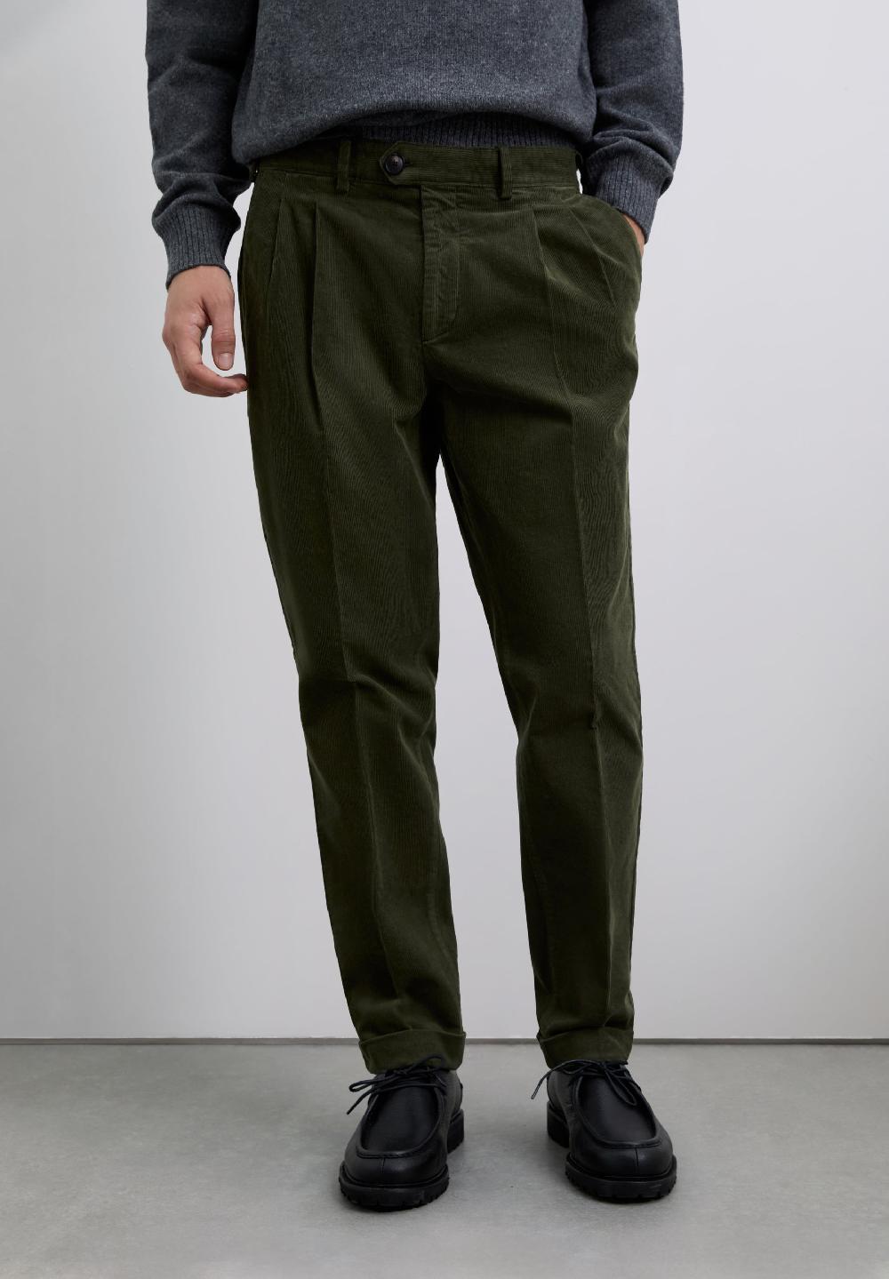 Scalpers CORDUROY CHINO TROUSERS KHAKI