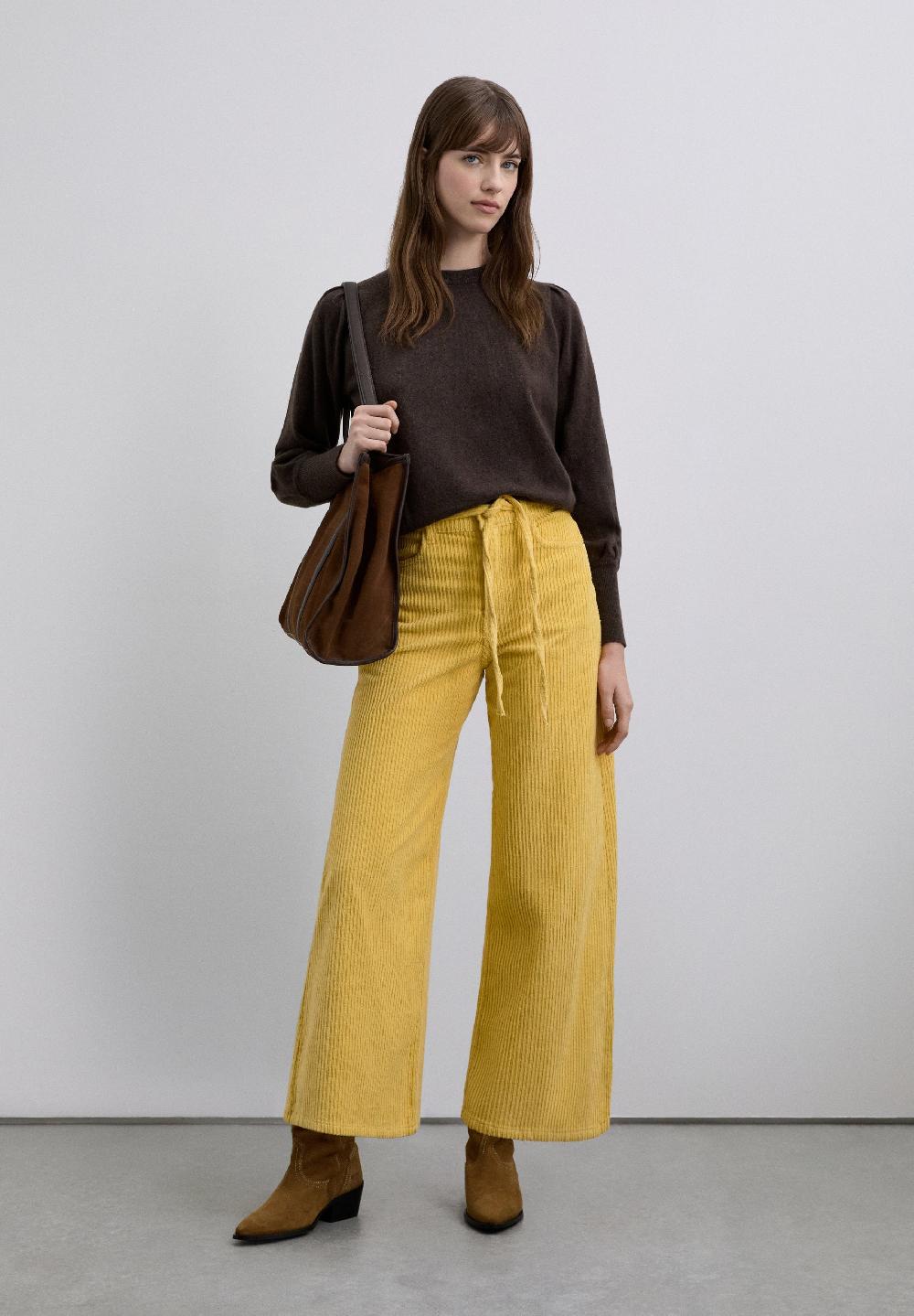 Scalpers CORDUROY DRAWSTRING TROUSERS. MUSTARD