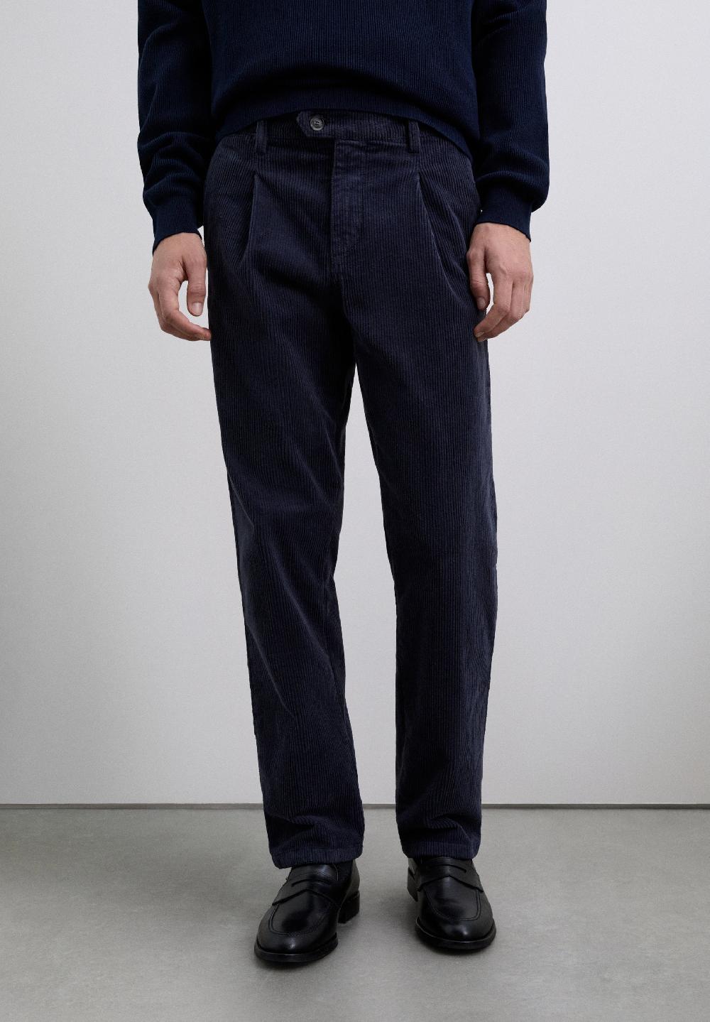 Scalpers CORDUROY FLORENCE TROUSERS NAVY