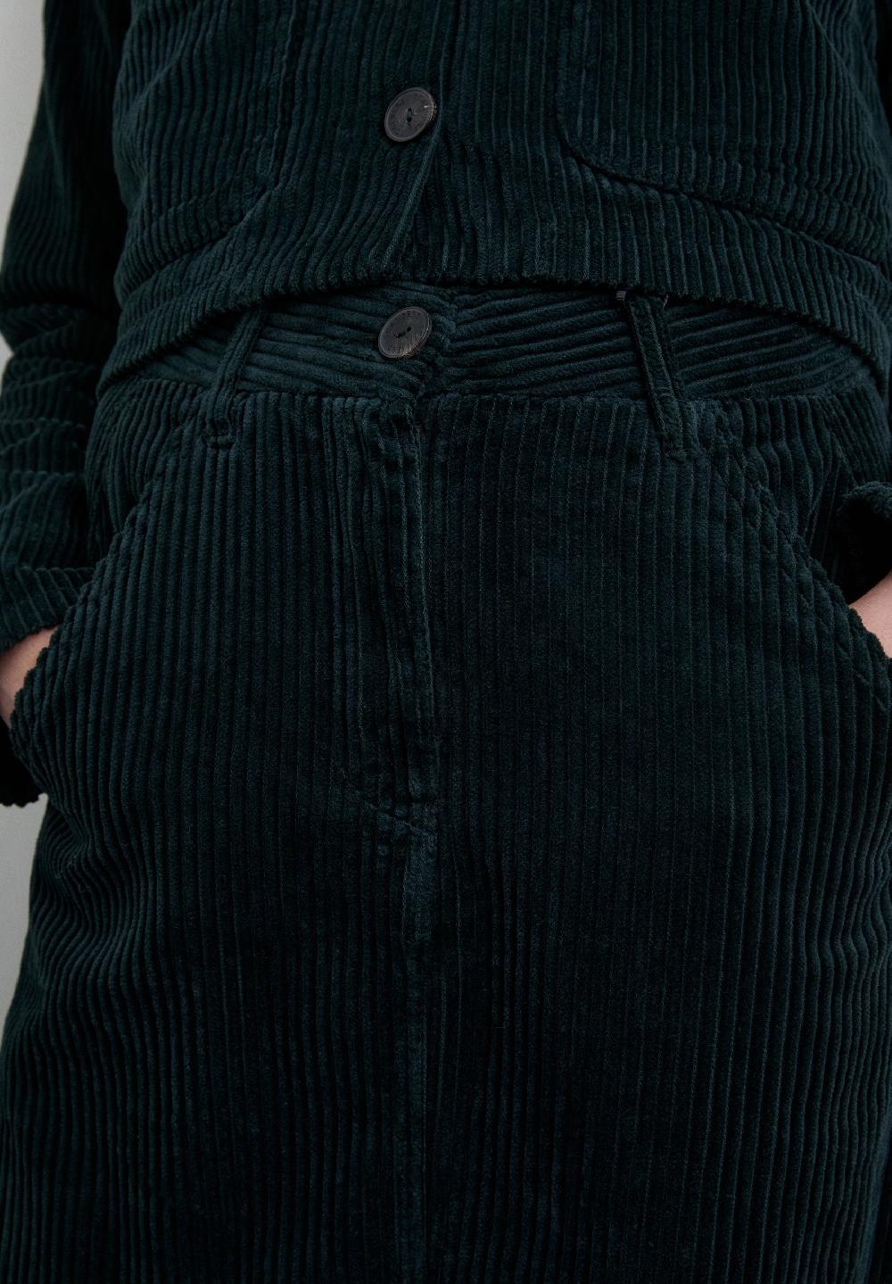 Scalpers CORDUROY MIDI SKIRT DARK GREEN