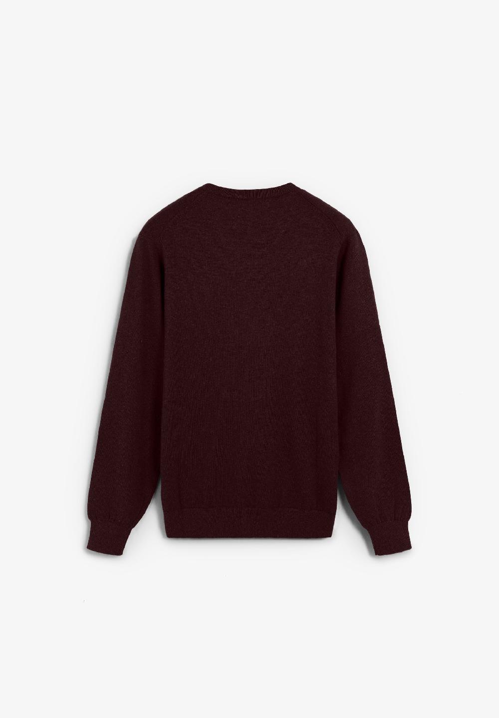 Scalpers COTTON KNIT V-NECK SWEATER BURGUNDY