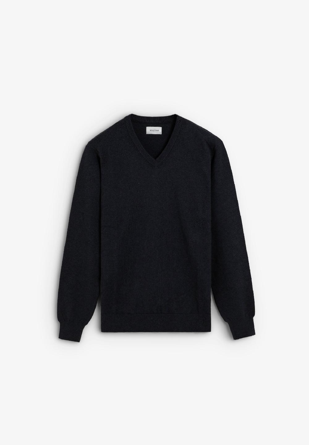 Scalpers COTTON KNIT V-NECK SWEATER DARK NAVY