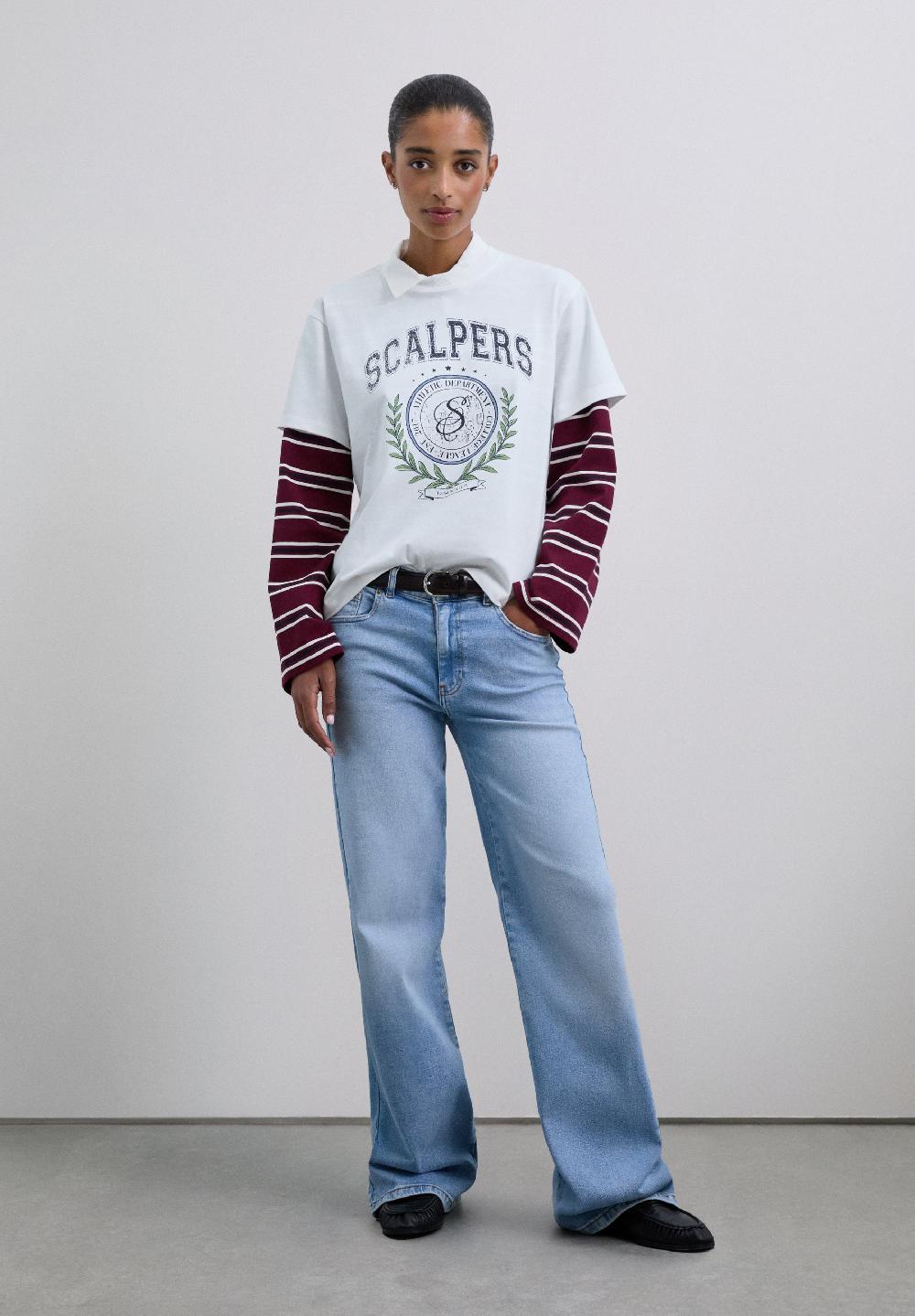 Scalpers COTTON LOGO PRINT T-SHIRT WHITE