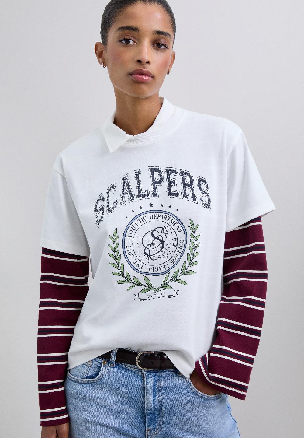 scalpers COTTON LOGO PRINT T-SHIRT WHITE