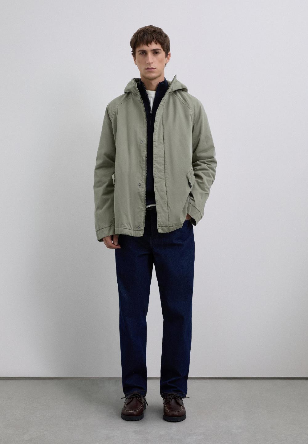 Scalpers COTTON PARKA WITH HOOD LIGHT KHAKI
