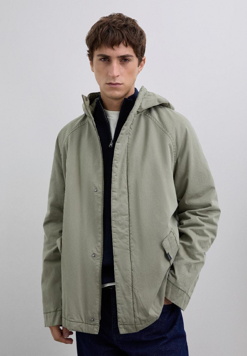 Scalpers COTTON PARKA WITH HOOD LIGHT KHAKI