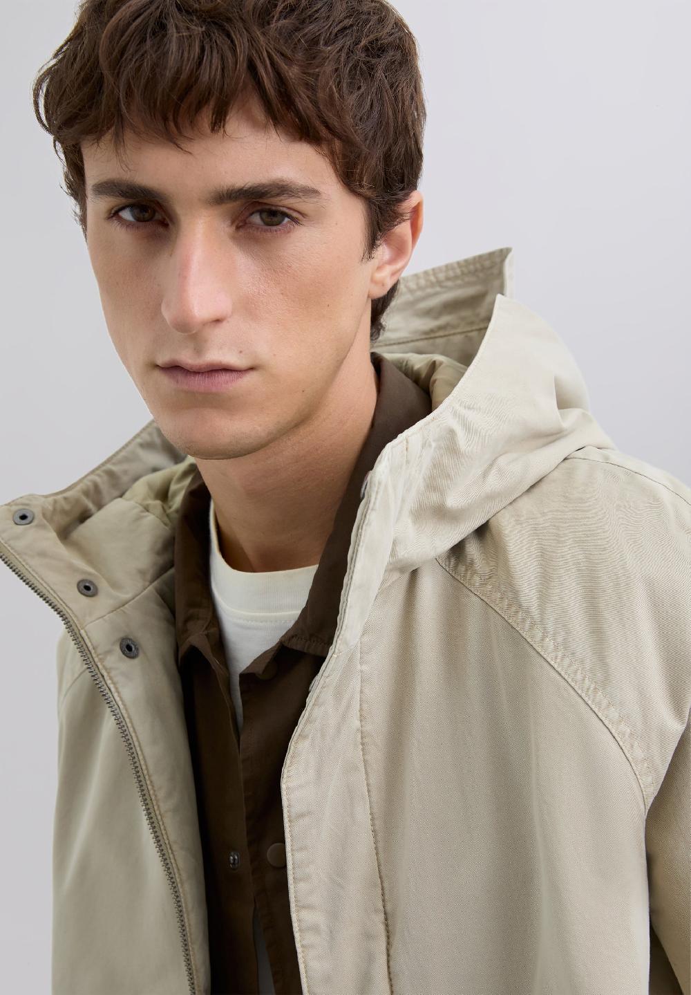 Scalpers COTTON PARKA WITH HOOD TAUPE