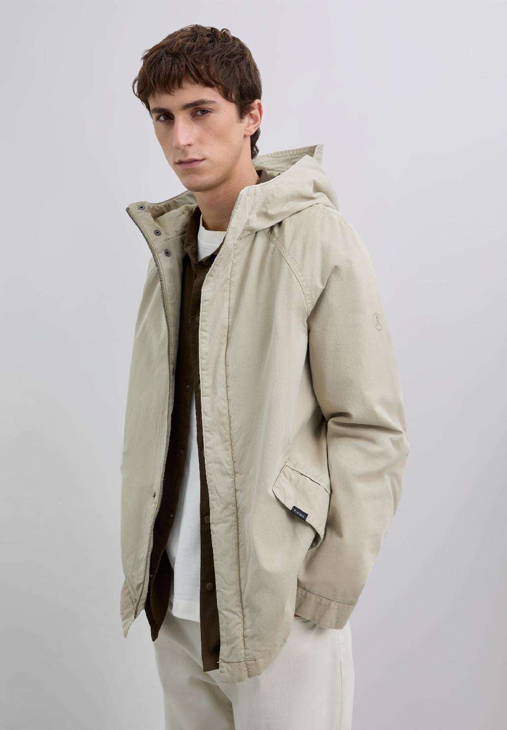 scalpers COTTON PARKA WITH HOOD TAUPE