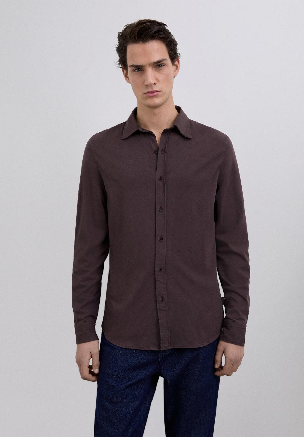 Scalpers COTTON SHIRT BURGUNDY