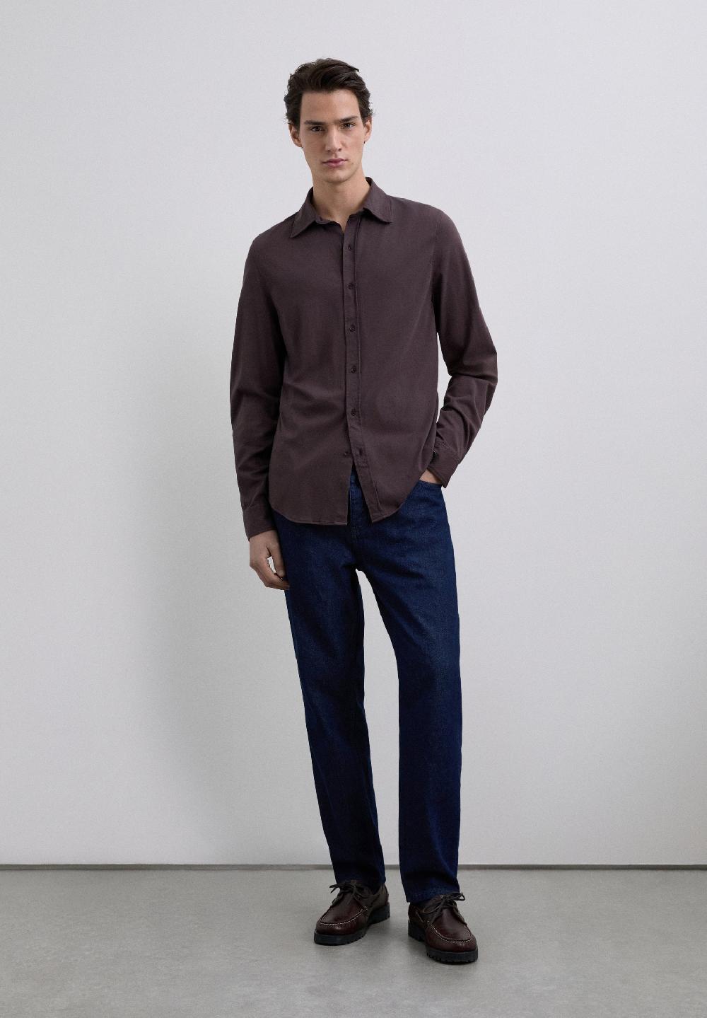 Scalpers COTTON SHIRT BURGUNDY