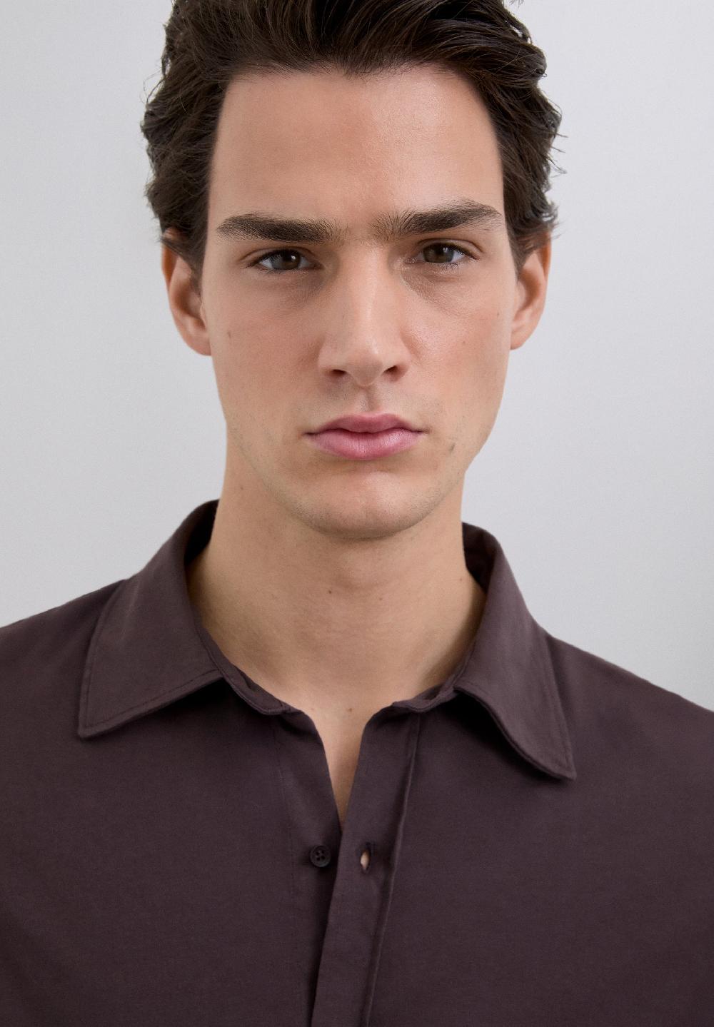 Scalpers COTTON SHIRT BURGUNDY