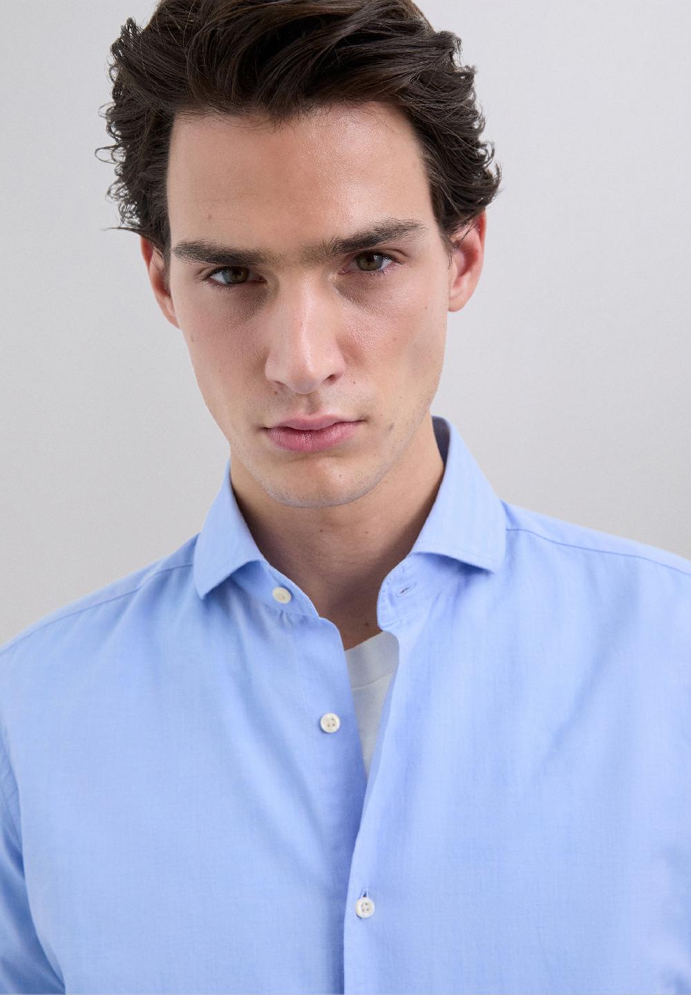 Scalpers COTTON SHIRT LIGHT BLUE