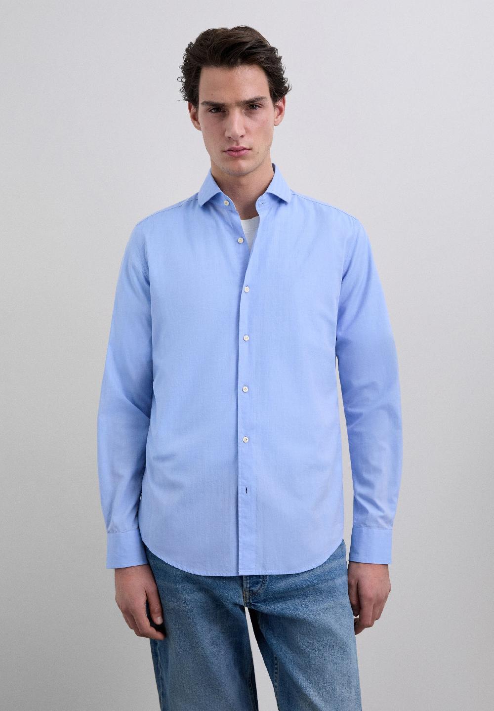 Scalpers COTTON SHIRT LIGHT BLUE