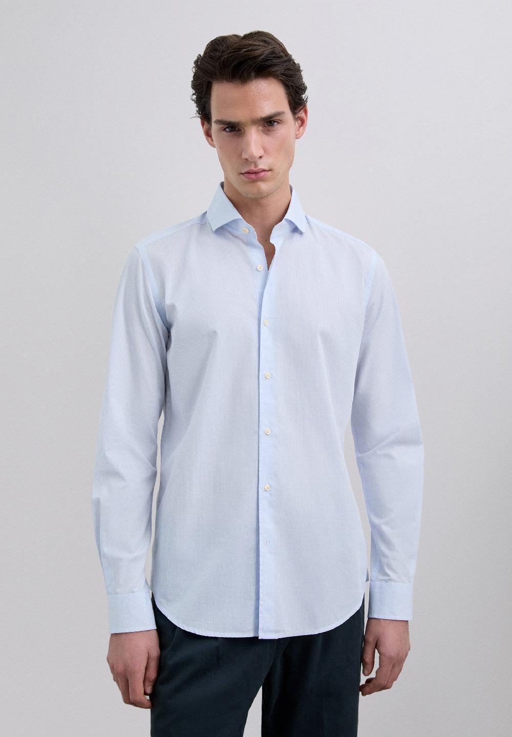 Scalpers COTTON SHIRT SKYBLUE CHECK