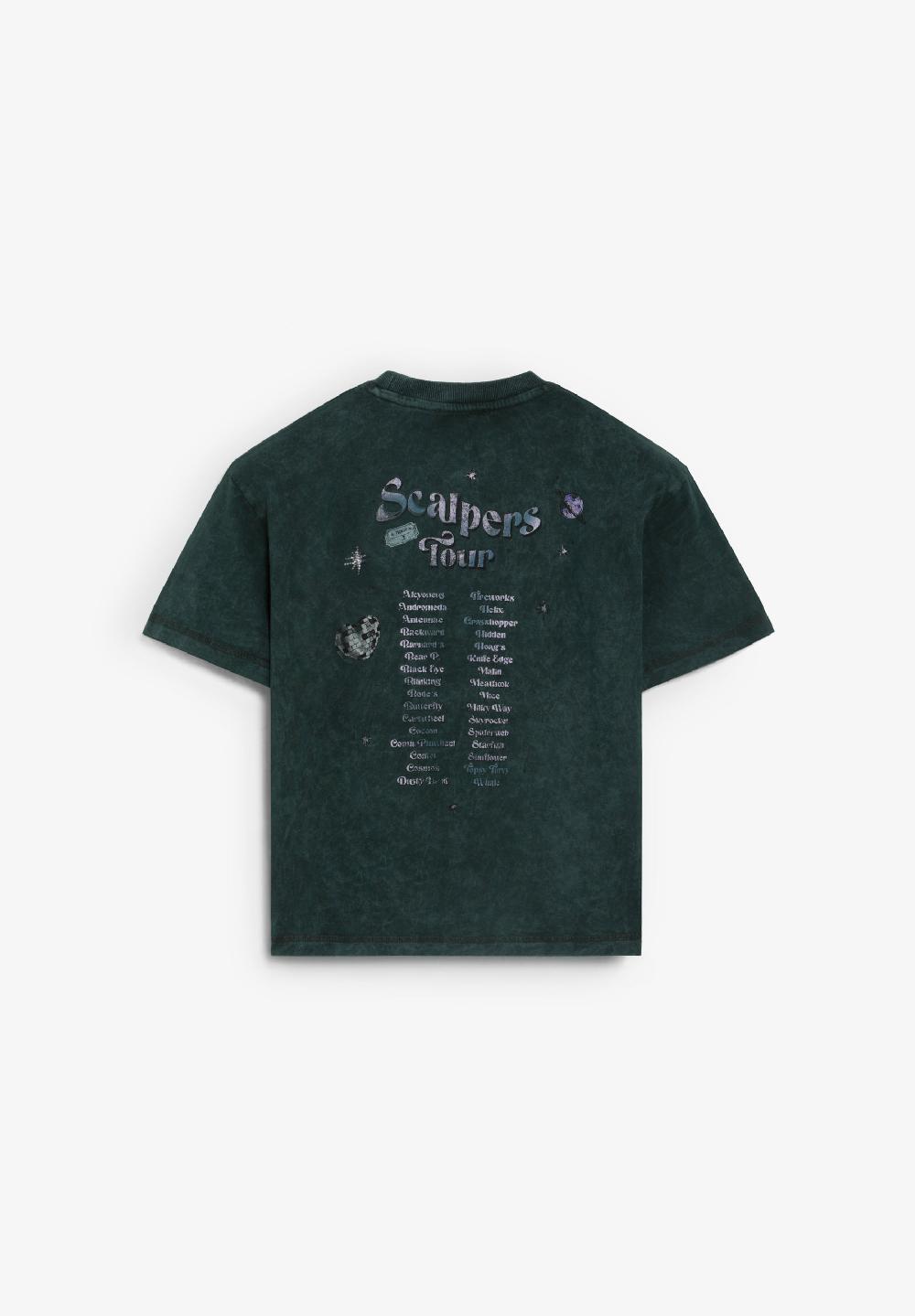 Scalpers COTTON TOUR T-SHIRT DARK GREEN