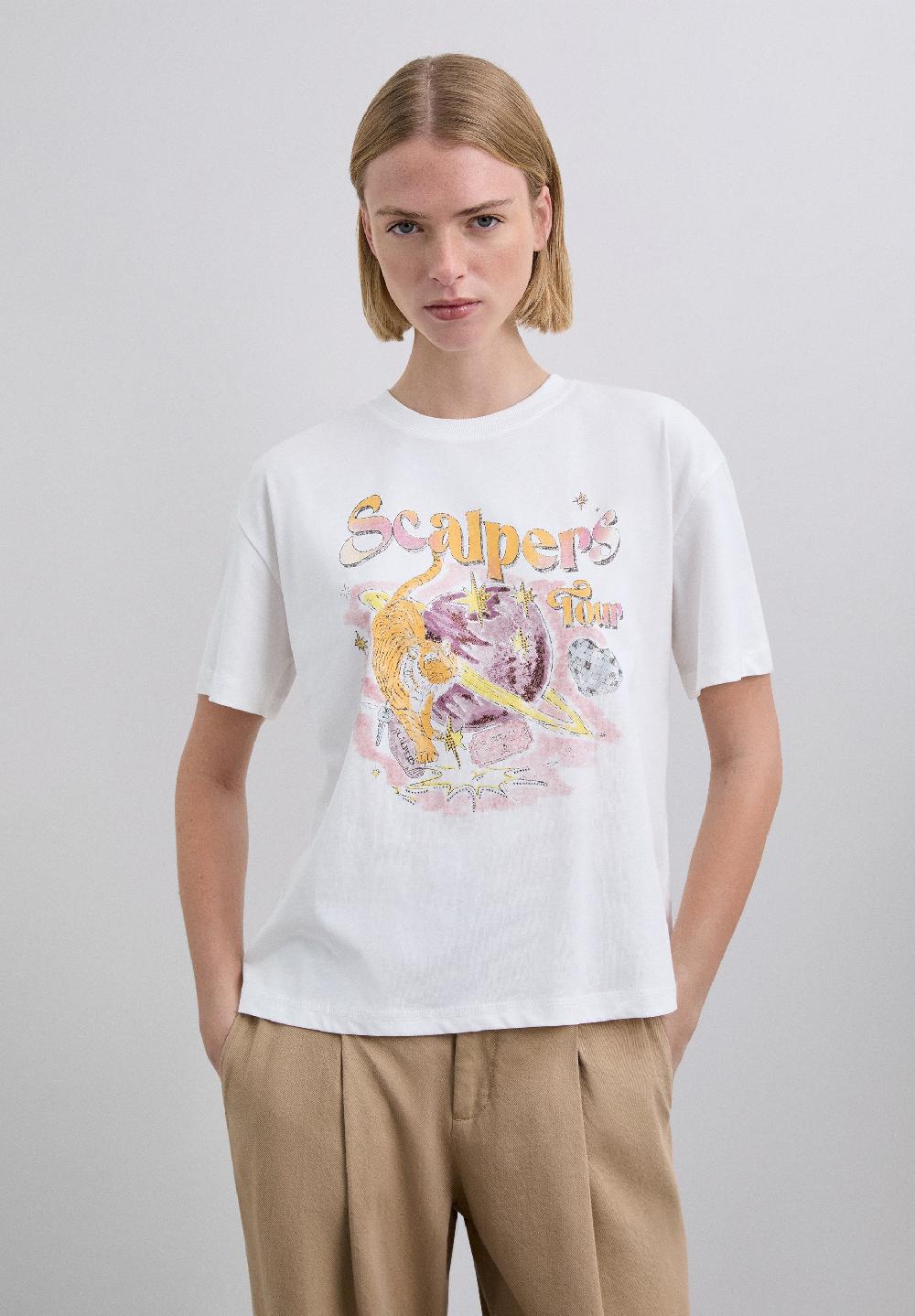 scalpers COTTON TOUR T-SHIRT OFF WHITE