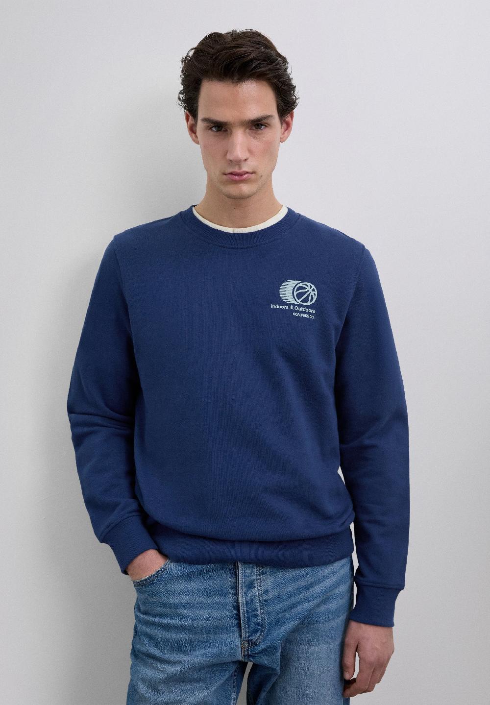 Scalpers CREW NECK REGULAR FIT SWEATSHIRT NAVY