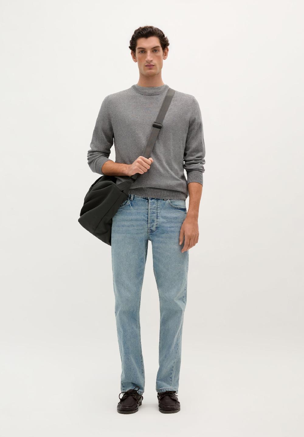 Scalpers CREW NECK SKULL SWEATER GREY MELANGE