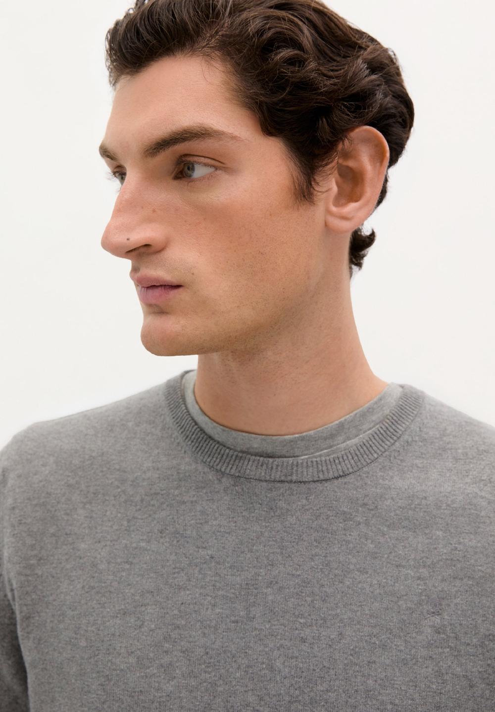 Scalpers CREW NECK SKULL SWEATER GREY MELANGE