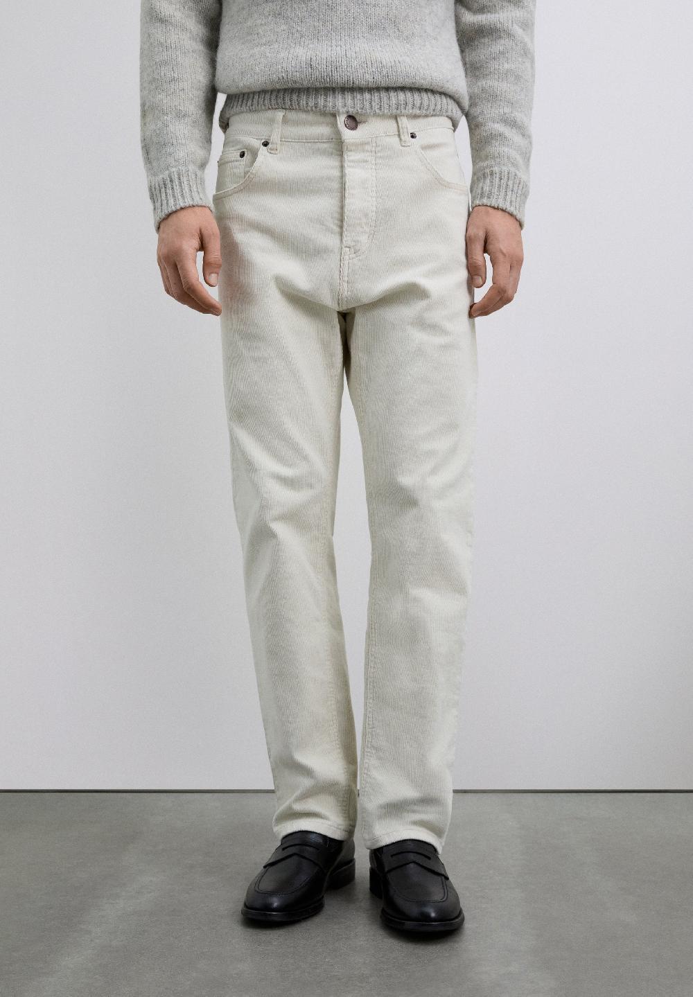 Scalpers CROPPED CORDUROY TROUSERS CREAM