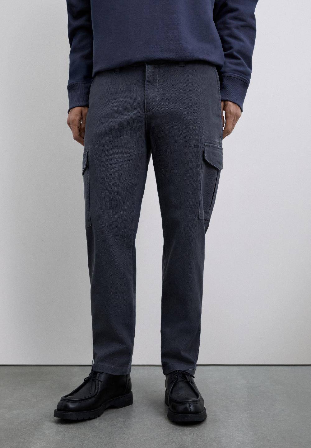 Scalpers CROPPED FIT CARGO TROUSERS DARK NAVY