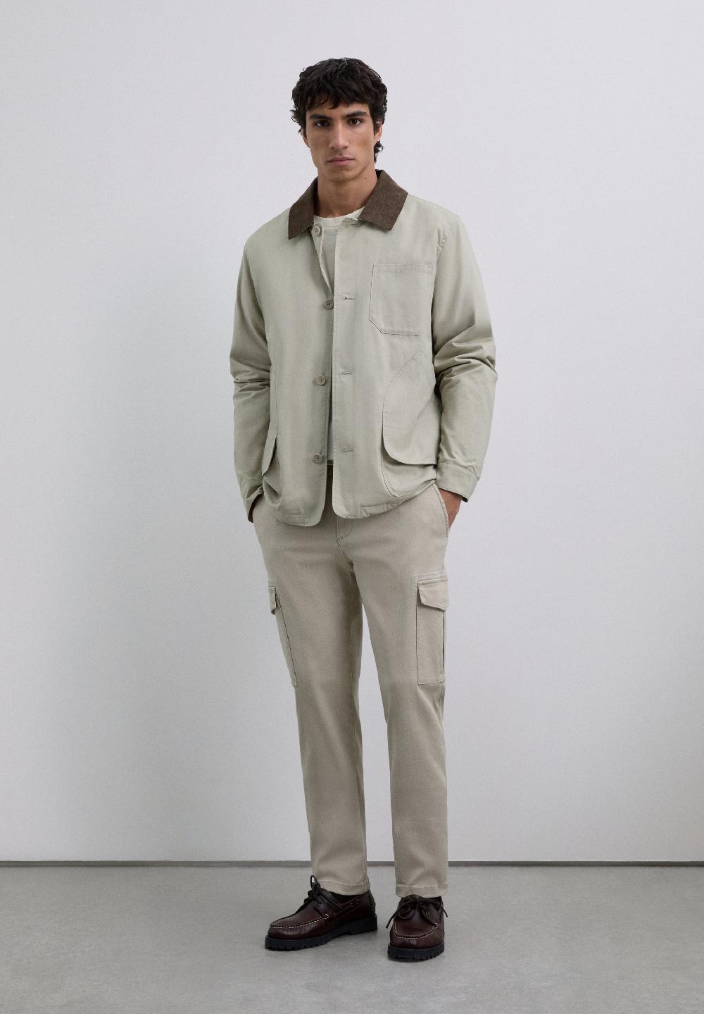 Scalpers CROPPED FIT CARGO TROUSERS STONE