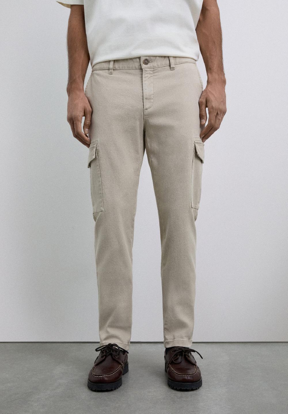 Scalpers CROPPED FIT CARGO TROUSERS STONE