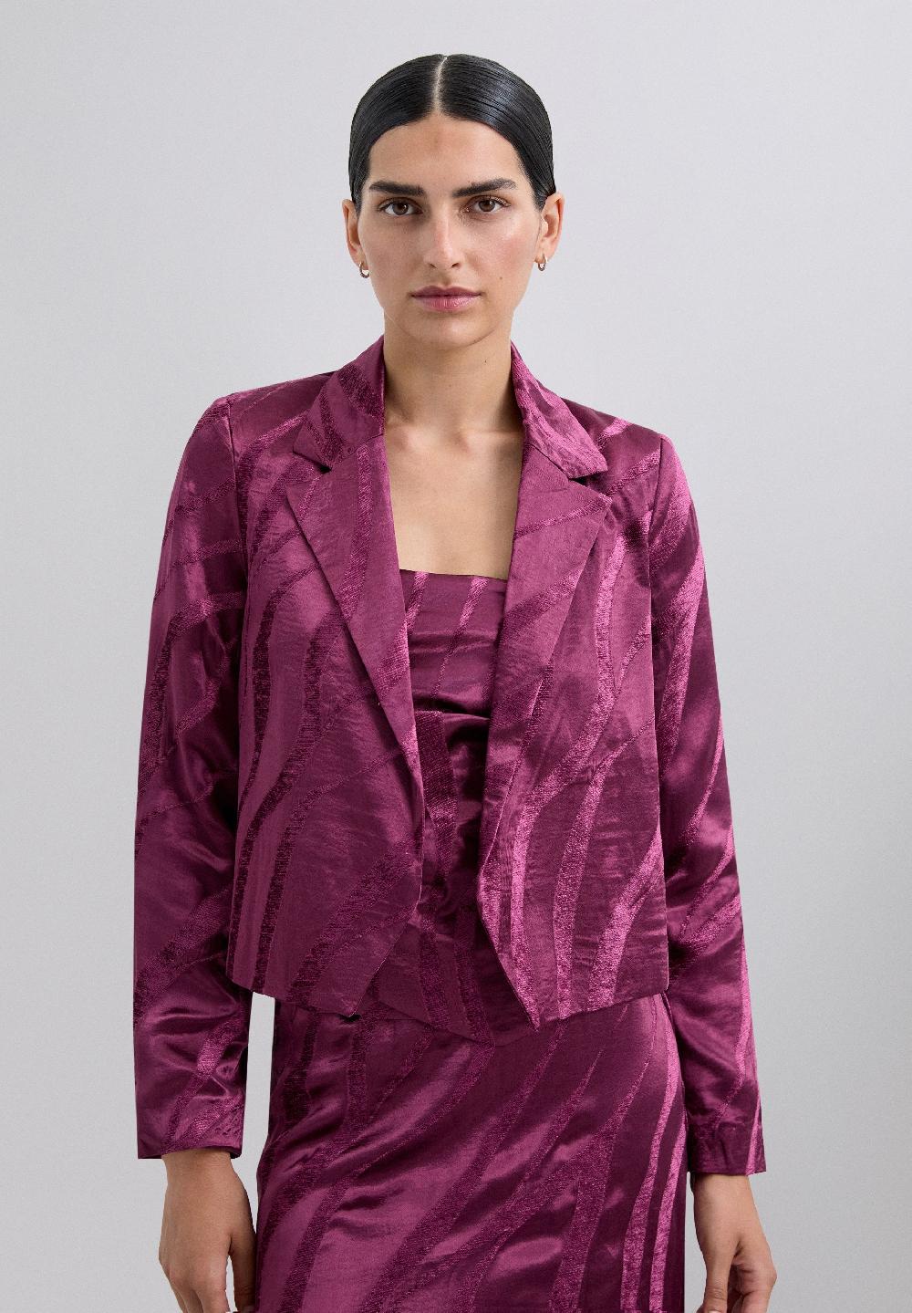 Scalpers CROPPED JACQUARD BLAZER BOUGANVILLE