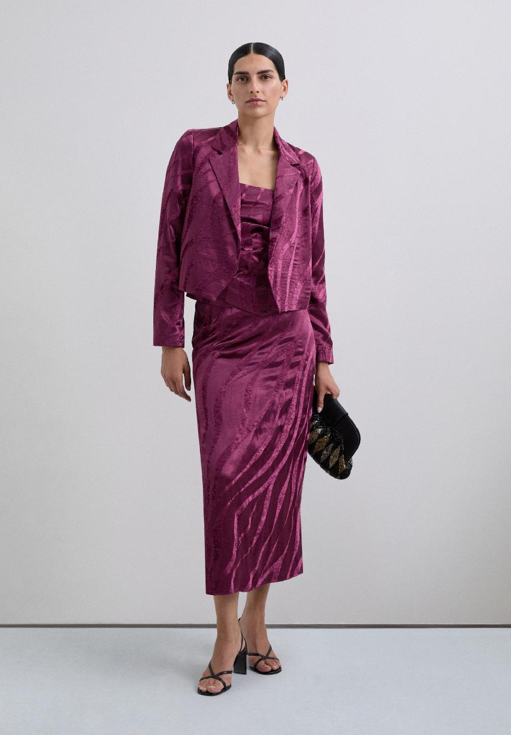 Scalpers CROPPED JACQUARD BLAZER BOUGANVILLE