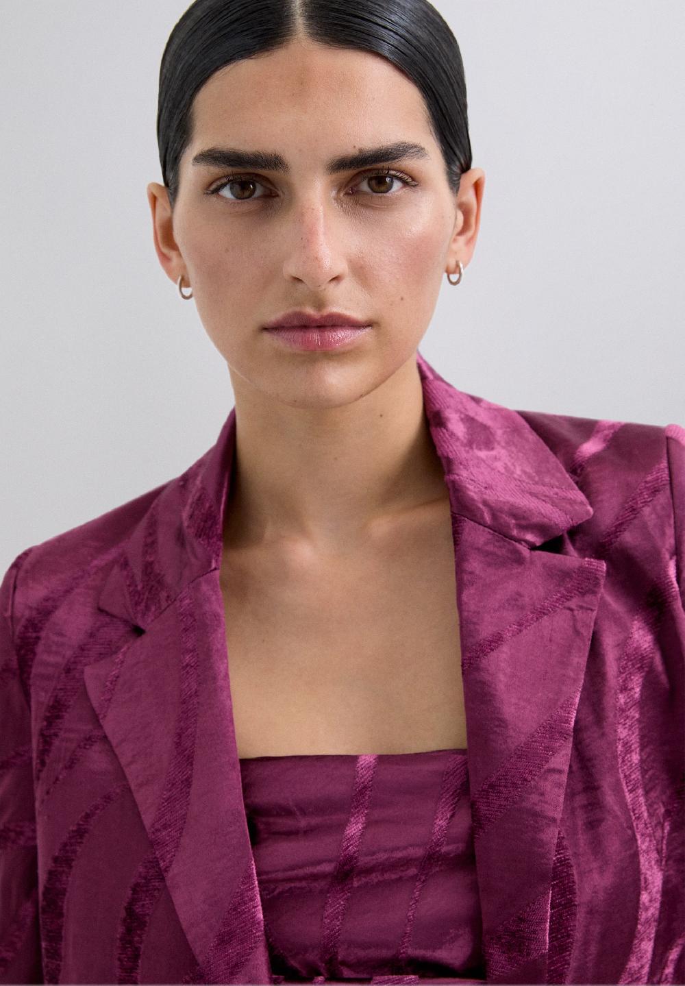 Scalpers CROPPED JACQUARD BLAZER BOUGANVILLE