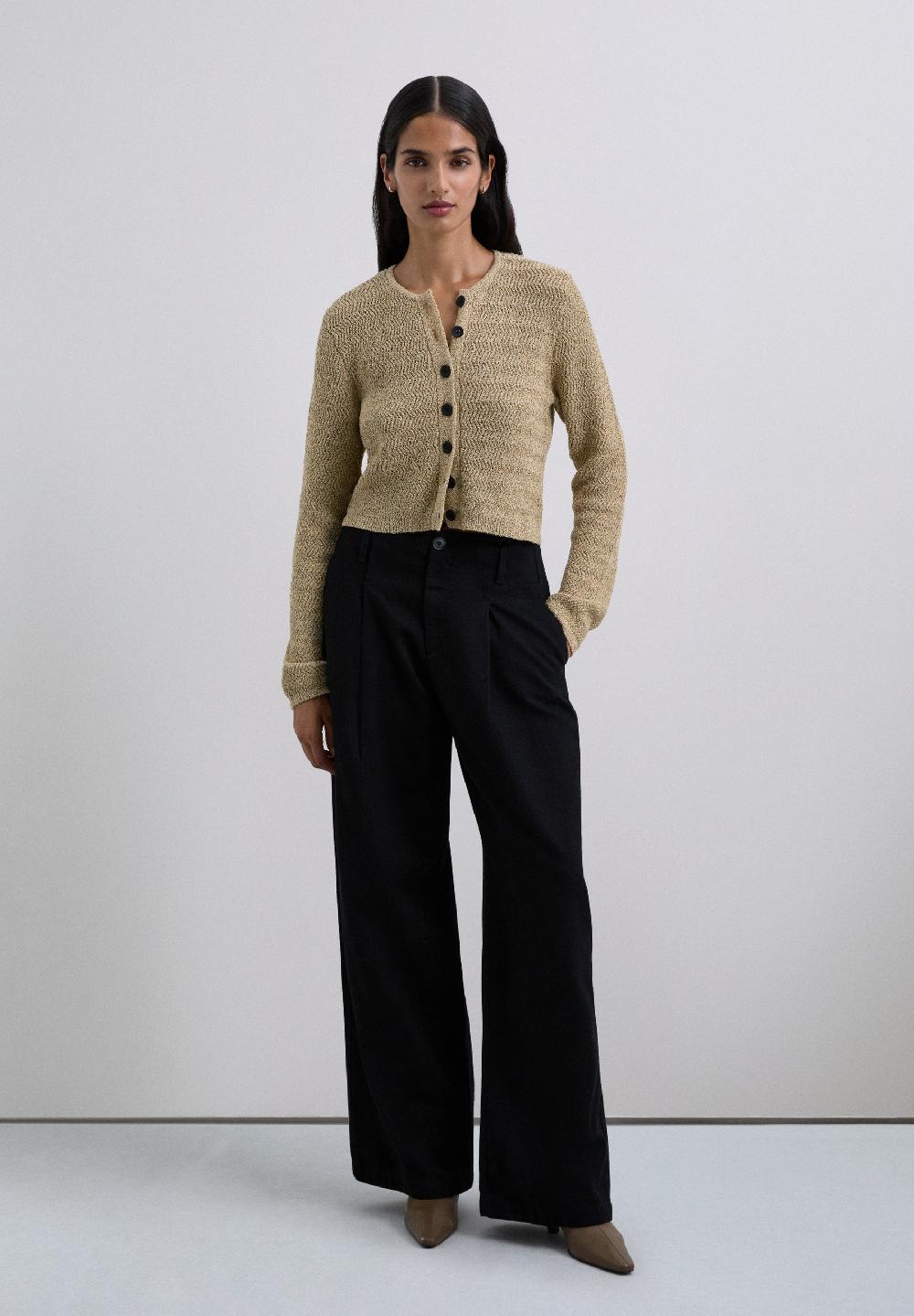 Scalpers DARTED COTTON TROUSERS BLACK