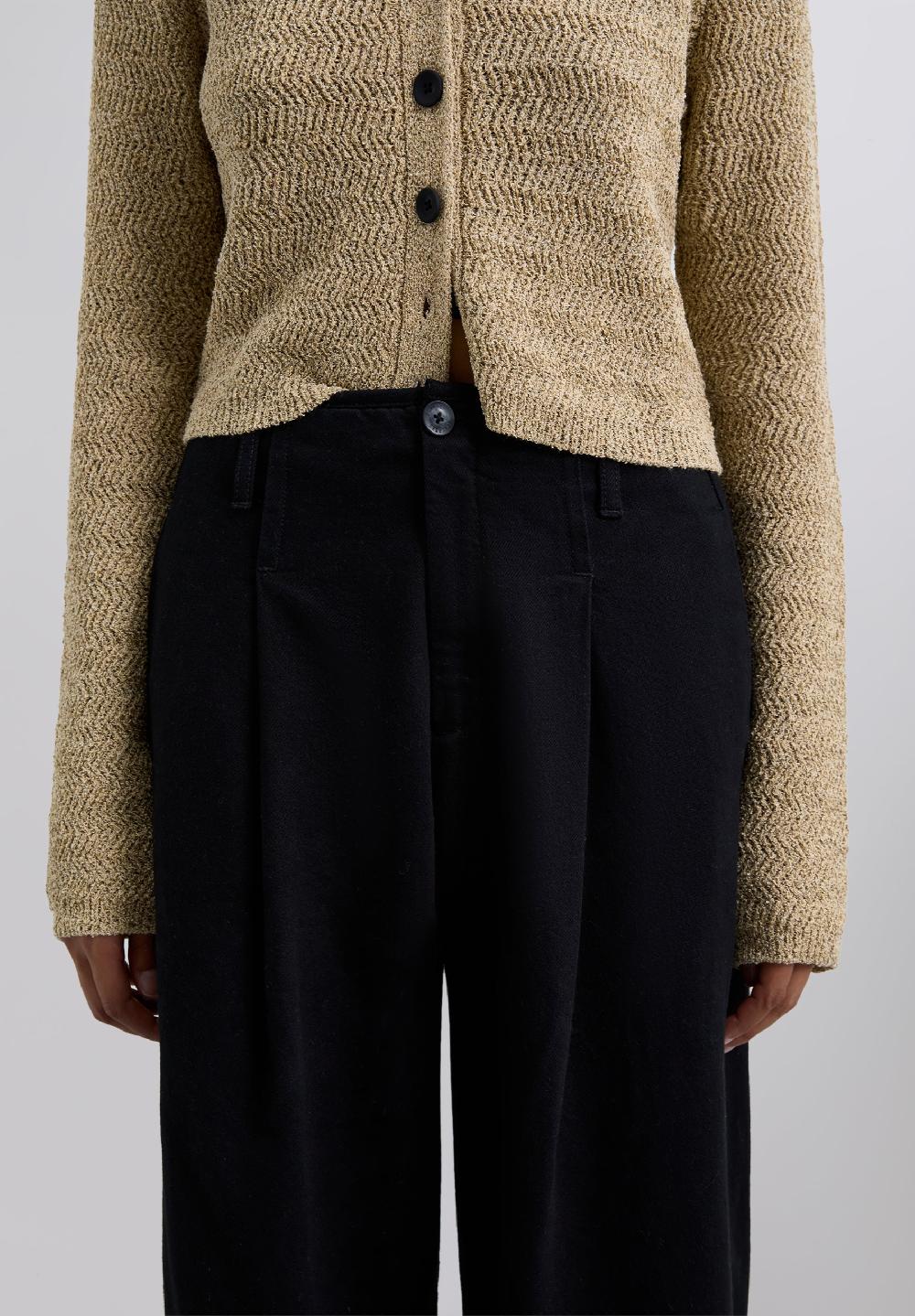 Scalpers DARTED COTTON TROUSERS BLACK