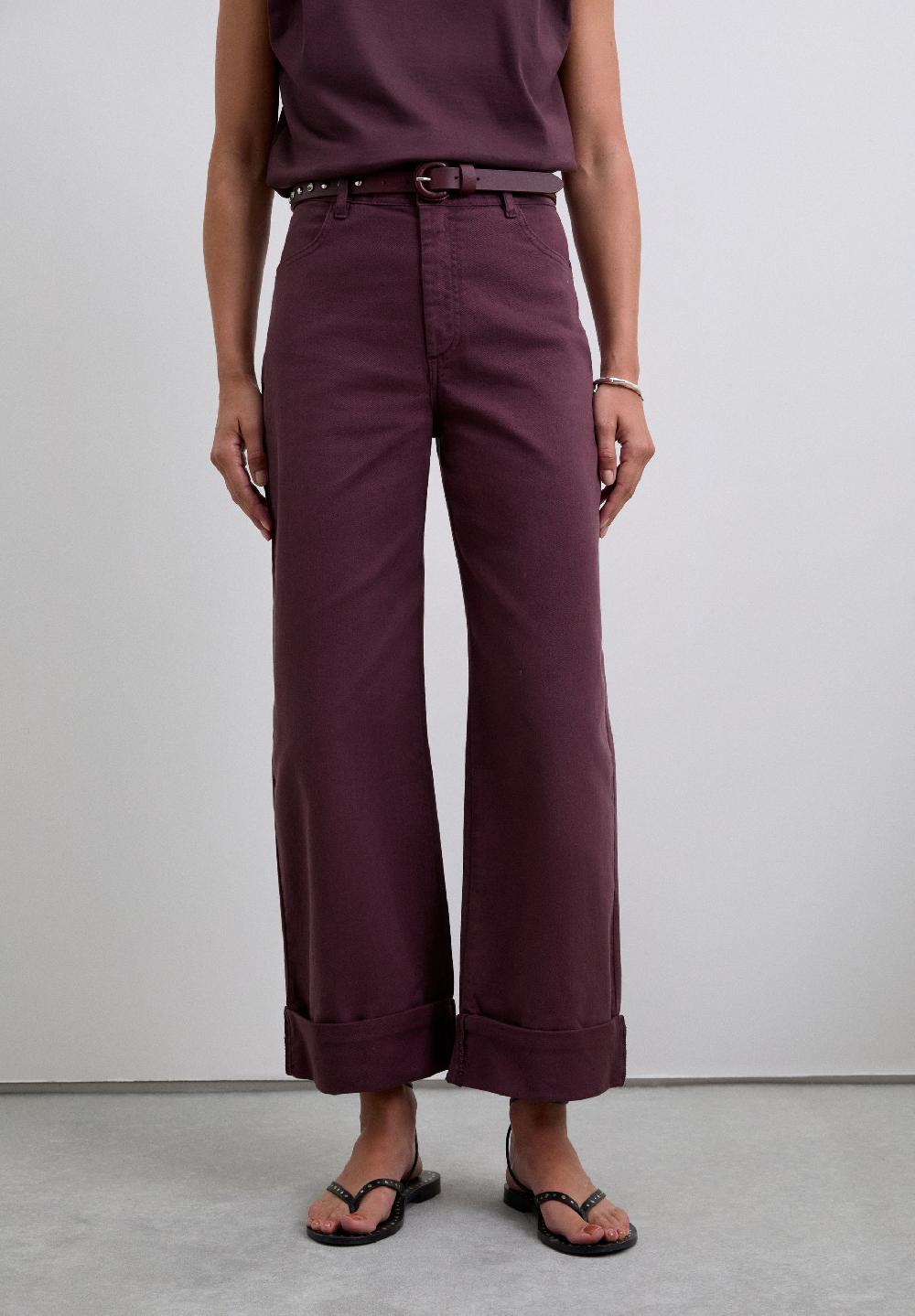 Scalpers DENIM CULOTTE TROUSERS PURPLE
