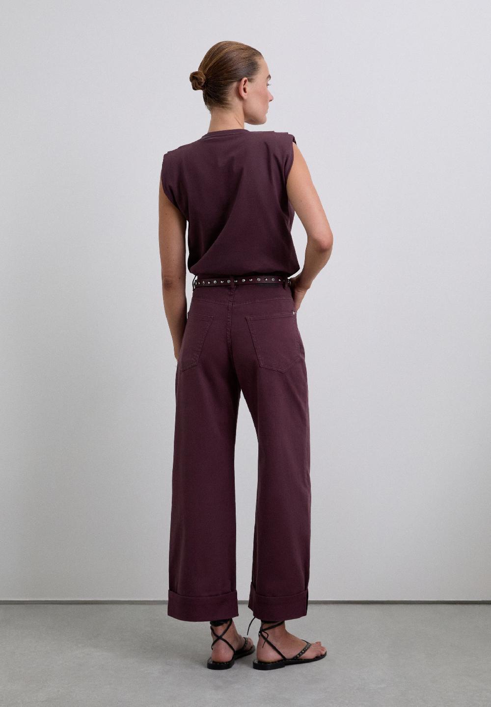 Scalpers DENIM CULOTTE TROUSERS PURPLE