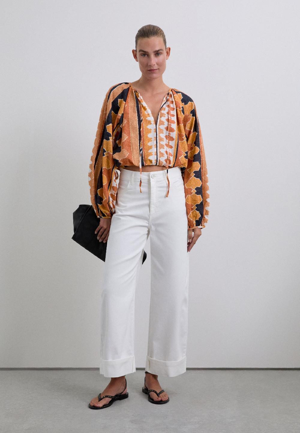 Scalpers DENIM CULOTTE TROUSERS WHITE